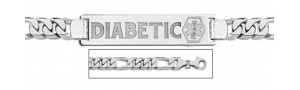14K White Gold Medical ID Bracelet w  Figaro Chain