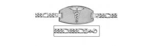 14K White Gold Medical ID Bracelet w  Figaro Chain