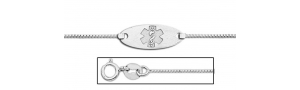 14K White Gold Medical ID Anklet