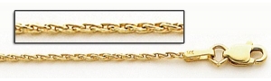 14K Yellow Gold 1 8mm Parrisan Wheat Chain