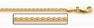 14K Yellow Gold 1 8mm Espiga Wheat Chain