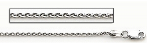 14K White Gold 1 8mm Espiga Wheat Chain