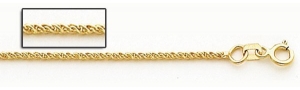14K Yellow Gold 1 5mm Parrisan Wheat Chain
