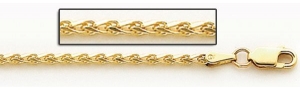 14K Yellow Gold 3 3mm Espiga Wheat Chain