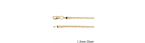 14K Yellow Gold 1 5mm Wheat Chain