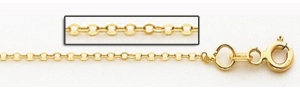 14K Yellow Gold 0 8mm Cable Link Chain