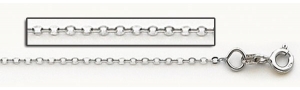 14K White Gold 0 8mm Cable Link Chain