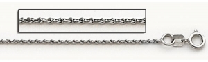 14K White Gold 1 5mm  Cable Link Chain