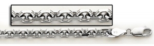 14K White Gold Cable Link Chain