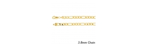 14K Yellow Gold 3 8mm Figaro Link Chain