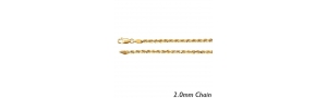 14K Yellow Gold 2 0mm  Diamond Cut Round Rope Chain