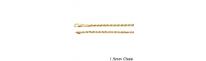 14K Yellow Gold 1 5mm Diamond Cut Round Rope Chain