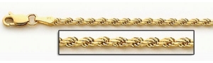 14K Yellow Gold  Diamond Cut Flex Rope  Chain