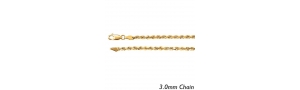 14K Yellow Gold 3 0mm Diamond Cut Flex Rope Chain