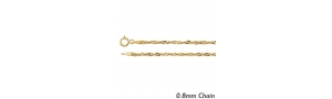 14K Yellow Gold  8mm Singapore Chain
