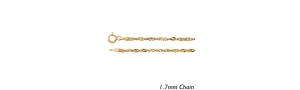 14K Yellow Gold 1 7mm Singapore Chain