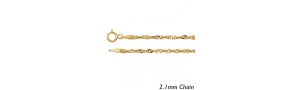 14K Yellow Gold 2 1mm Singapore Chain