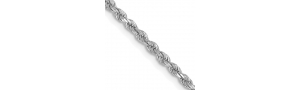14K White Gold 2 0 mm Rope Chain