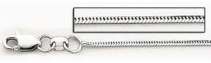 14K White Gold 0 8mm Round Snake  Chain