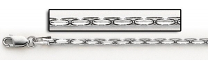 14K White Gold Diamond Cut Coreanna Chain