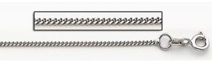 14K White Gold Gourmette Chain