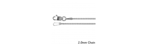 Sterling Silver 2 0mm Diamond Cut Wheat Chain
