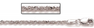 Sterling Silver Diamond Cut Rope Chain