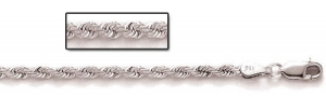Sterling Silver Diamond Cut Rope Chain