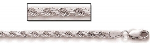 Sterling Silver Diamond Cut Rope Chain 3 50 MM Thick