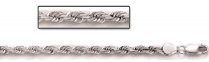 Sterling Silver Diamond Cut Rope Chain