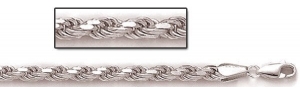 Sterling Silver Diamond Cut Rope Chain