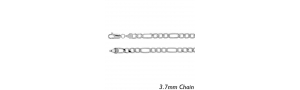 Sterling Silver 3 7mm  Figaro Chain