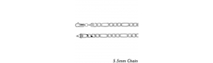 Sterling Silver 5 5mm Figaro Chain