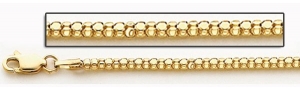 14K Yellow Gold Diamond Cut Popcorn 2 5 MM Thick Chain