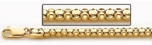 14K Yellow Gold Diamond Cut Popcorn 4 0 MM Thick Chain