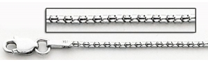 14K White Gold Diamond Cut Popcorn 1 2 MM Thick Chain