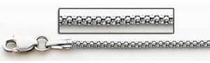 14K White Gold Diamond Cut Popcorn 1 6 MM Thick Chain