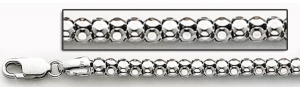 14K White Gold Diamond Cut Popcorn 4 0 MM Thick Chain