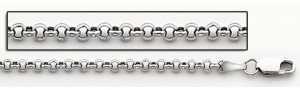 14K White Gold Rolo Chain