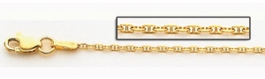 14K Yellow Gold Franco Figaro Chain