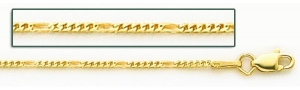 14K Yellow Gold Franco Figaro Chain