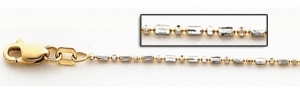 14K Two Tone Gold Bead Chain 1 2 MM Thick