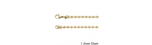 14K Yellow Gold 1 2mm Bead Chain