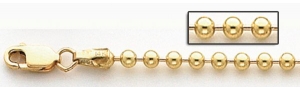 14K Yellow Gold Bead Chain 2 5 MM Thick