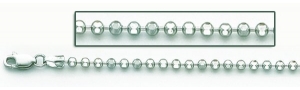 14K White Gold Bead Chain 2 5 MM Thick