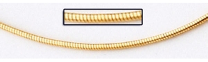 14K Yellow Gold Round Omega Chain