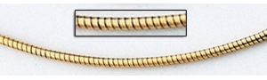 14K Yellow Gold Round Omega Chain