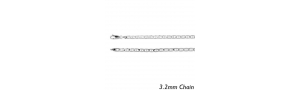 14K White Gold 3 2mm Diamond Cut Anchor Chain