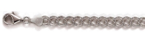 Sterling Silver Charm Bracelet 6 5 MM Thick