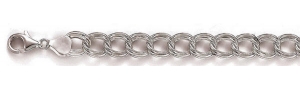 Sterling Silver Charm Bracelet 9 5  MM Thick